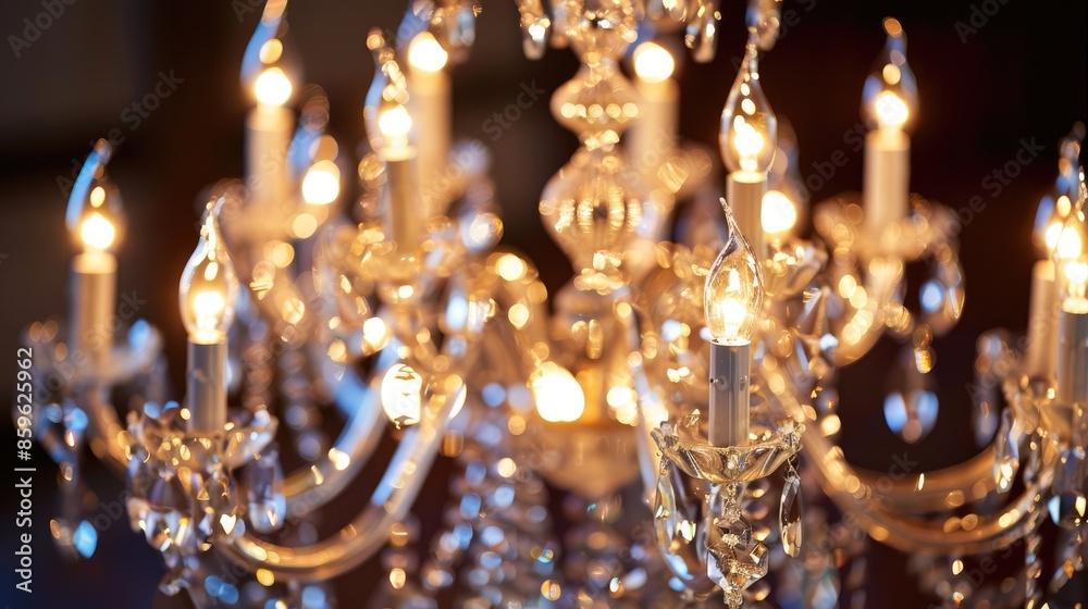 Elegant crystal chandelier as room decoration Elegant crystal chandelier as room decoration