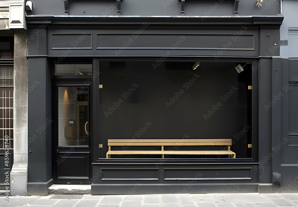 black painted storefront , brick wall facade black painted storefront , brick wall facade