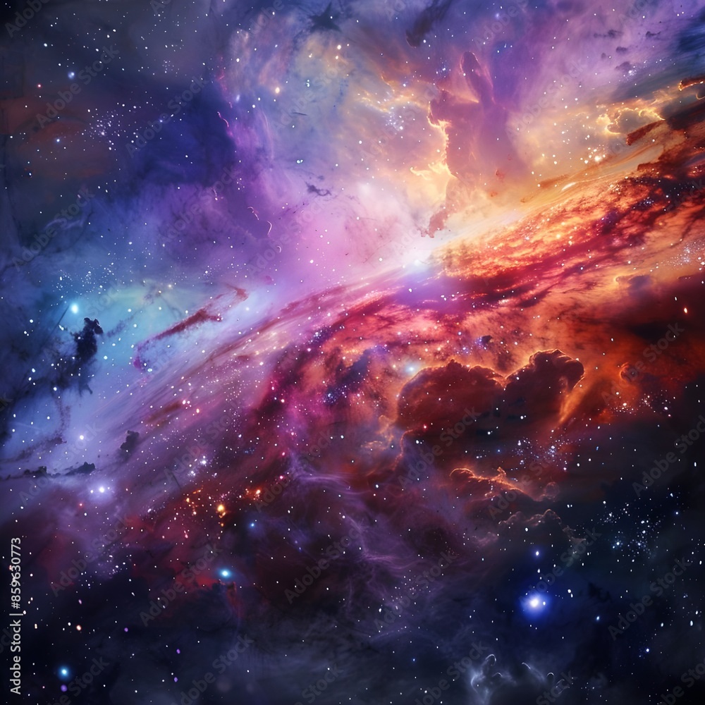 Fototapeta premium Cosmic Nebula in Spectacular Colors