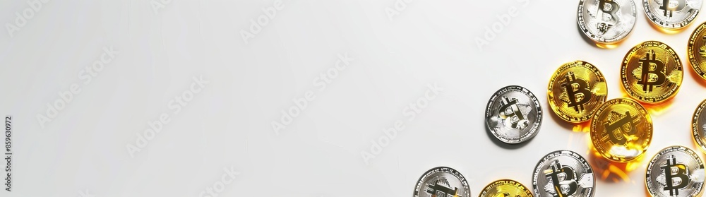 Bitcoin with white and black background with space. Bitcoin with white and black background with space.