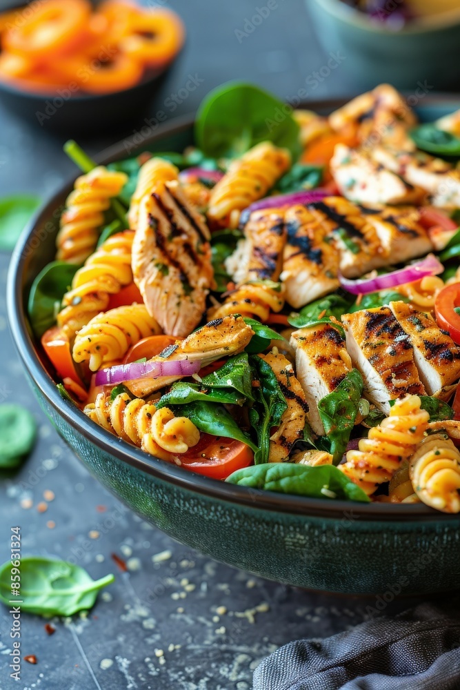 Chicken Spinach Pasta Salad Bowl Chicken Spinach Pasta Salad Bowl