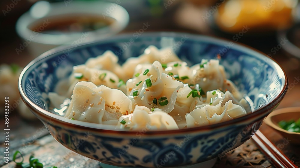 Wontons With Sesame Seeds and Green Onions
