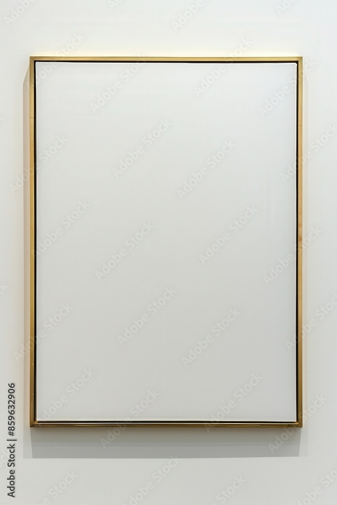 Gold-Framed Canvas on White Wall Gold-Framed Canvas on White Wall