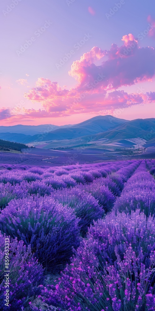 Lavender Field Under Purple Sky Lavender Field Under Purple Sky