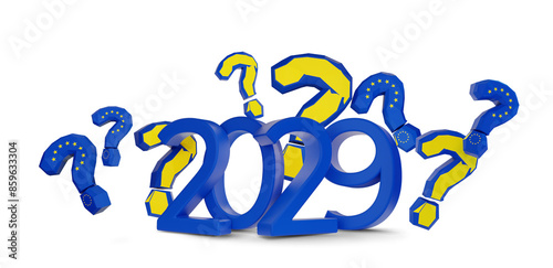 2029 blue new year symbol, ...