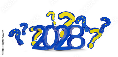 2028 blue new year symbol, ...
