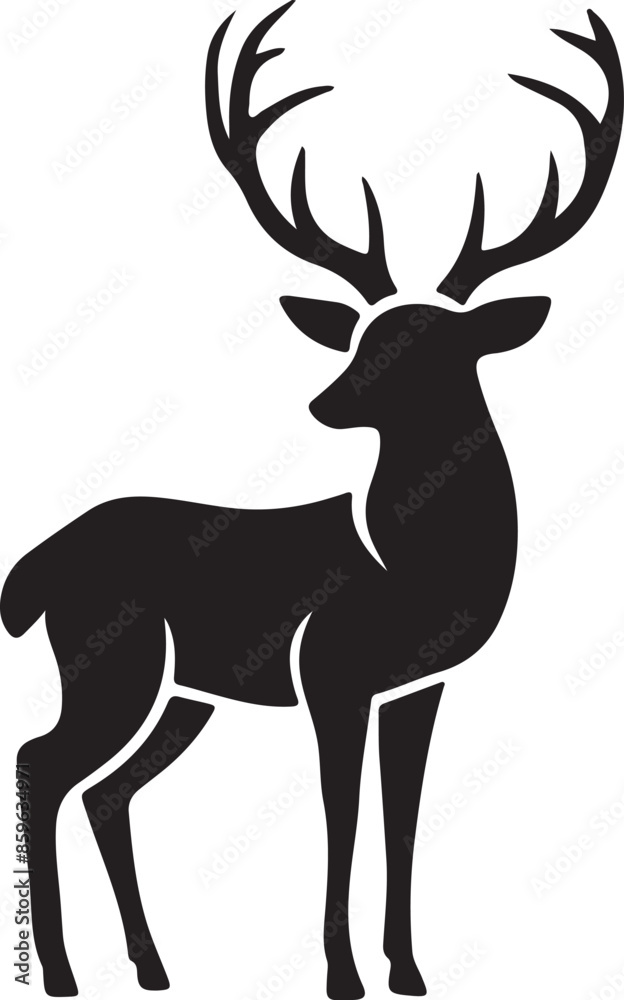 Fototapeta premium Deer logo icon vector silhouette art illustration