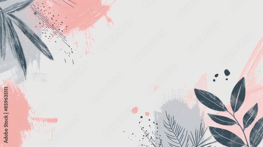 Quote template with pink and gray hand-drawn elements Quote template with pink and gray hand-drawn elements