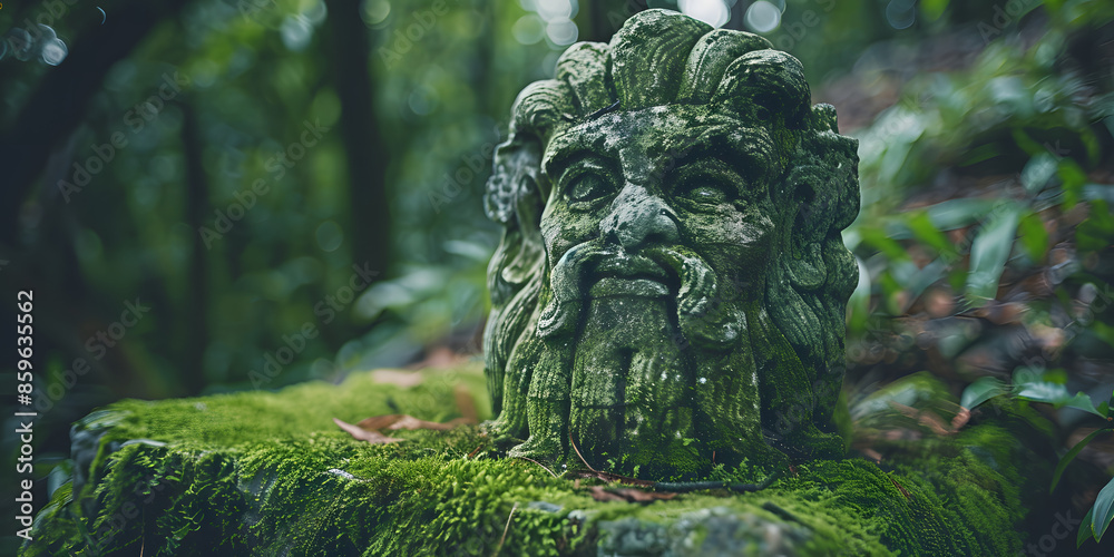 Estátuas de pedra antigas de divindades de várias culturas Estátuas de pedra antigas de divindades de várias culturas