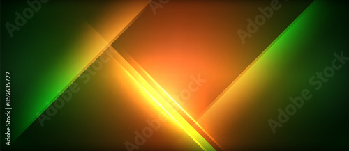 Neon glowing circle rays, light round lines in the dark, planet style neon wave lines. Energetic electric concept design for wallpaper, banner, background
