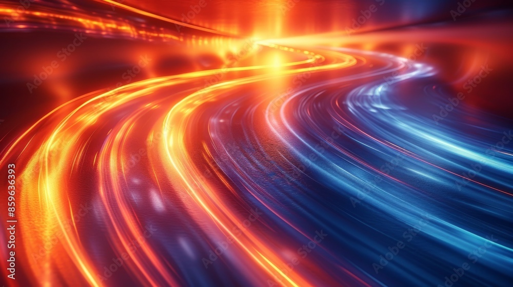 Abstract light trails at night, futuristic concept Abstract light trails at night, futuristic concept