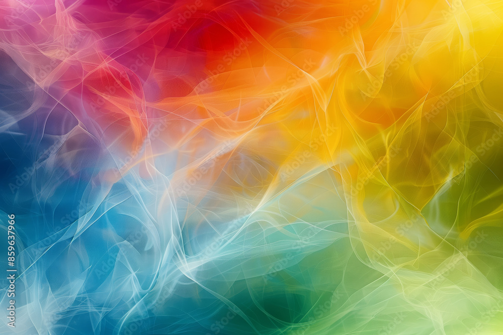 Obraz premium Multicoloured background, screensaver for your computer. Multicoloured waves in chaotic order
