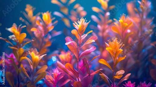 Neon Marine Life Underwater Plants: A photo of neon-colored underwater plants © MAY