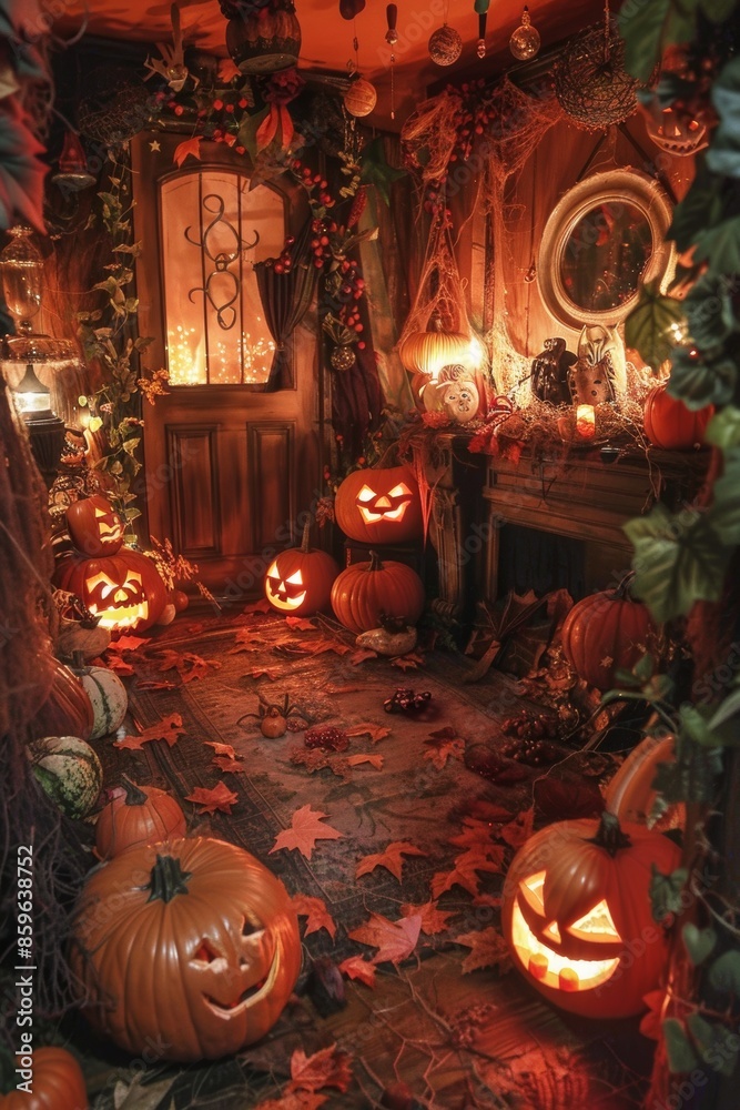 Obraz premium Haunting Halloween Decor in Soft Glow
