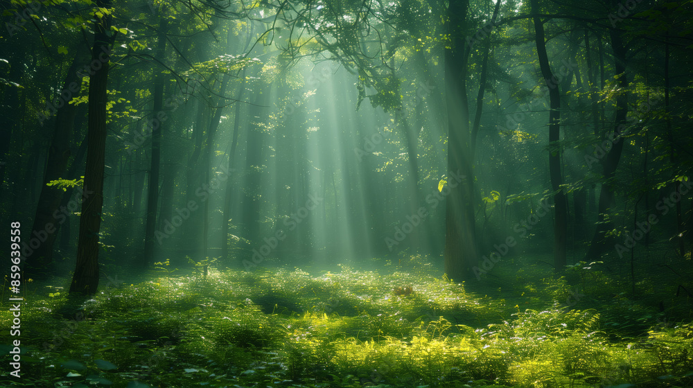 Rays of the sun breaking through the foliage of a beautiful forest. Beautiful background of nature Rays of the sun breaking through the foliage of a beautiful forest. Beautiful background of nature