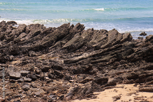 rocky beach in the morning
