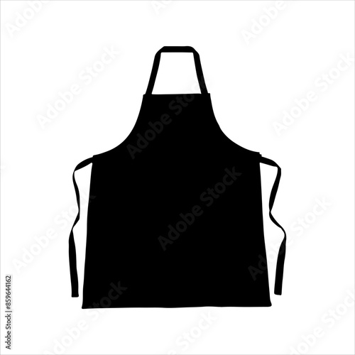 Black apron vector silhouette isolated on white background. Apron icon vector illustration design.