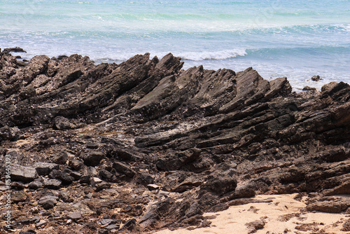 rocky coast of the dead sea
