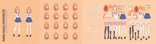 Anime manga girl character animation motion design