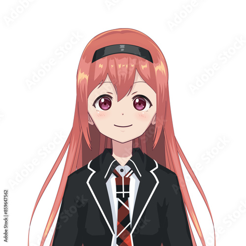 Anime manga avatar schoolgirl