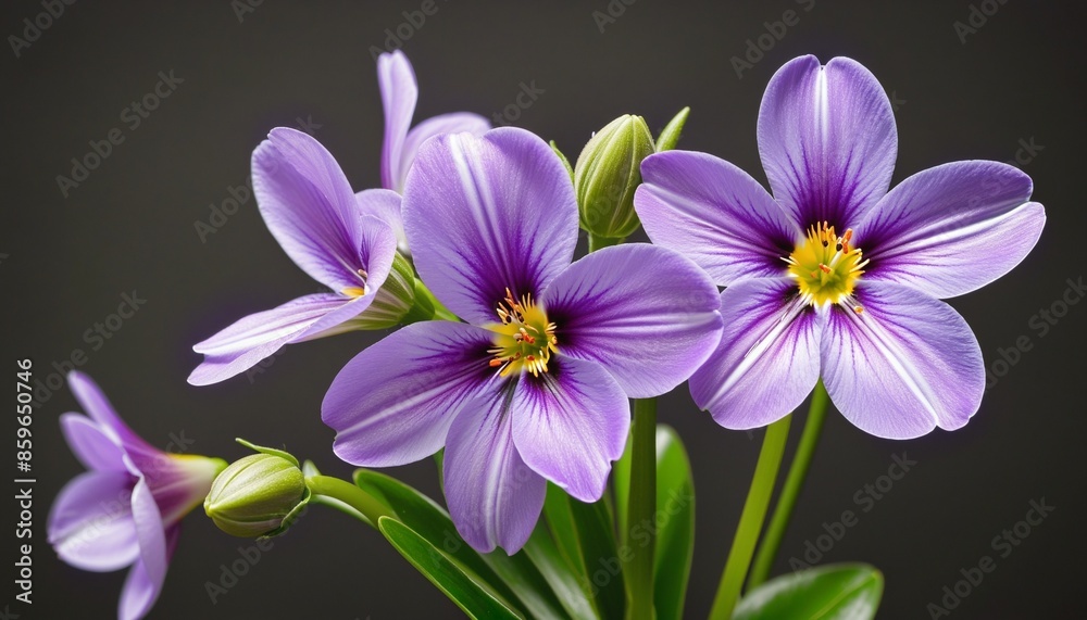 Isolated Summer Blooms in Periwinkle and Violet Isolated Summer Blooms in Periwinkle and Violet