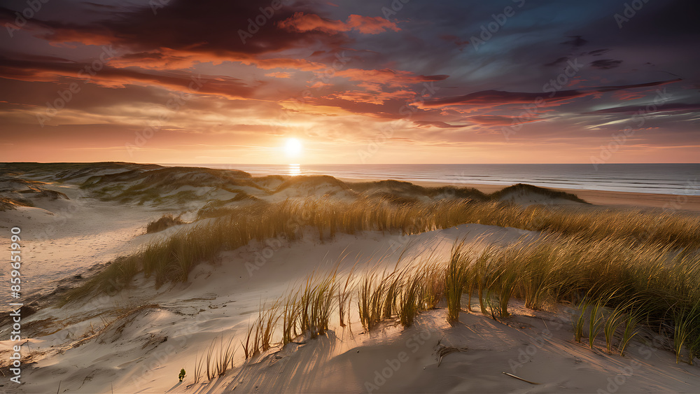 Fototapeta premium Beach dunes at Sunset