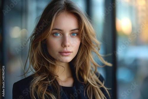 A Woman With Long Blonde Hair and Blue Eyes Posing in Front of a Window Free Download A Woman With Long Blonde Hair and Blue Eyes Posing in Front of a Window - GFXLoad