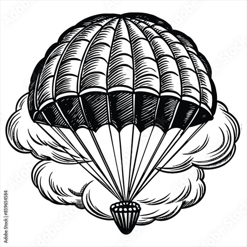 coloring book  parachute vector art illustration