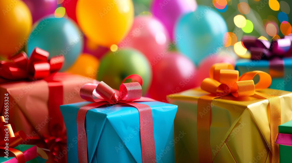 Celebrate birthdays with colorful gifts and balloons. Perfect for parties and special occasions, these decorations create a joyful atmosphere. Celebrate birthdays with colorful gifts and balloons. Perfect for parties and special occasions, these decorations create a joyful atmosphere.