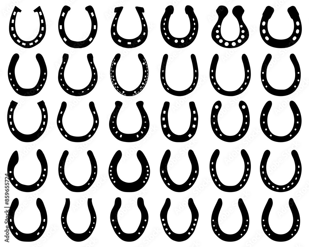 SVG Black silhouettes of horseshoes SVG Black silhouettes of horseshoes