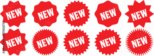 Collection of NEW feature or product badge flat icon for apps and websites.eps10