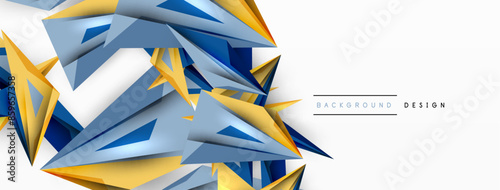 Minimal geometric abstract background. Low poly dynamic triangle design. Trendy techno business template for wallpaper, banner, background or landing