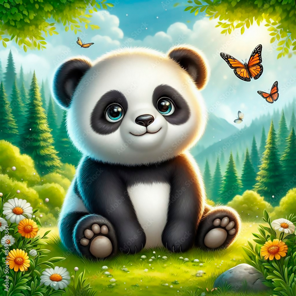 panda in the forest panda in the forest