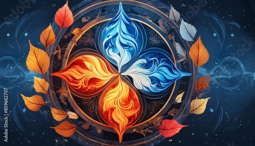 abstract background with flowers