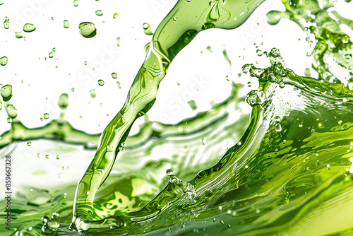 Wallpaper Mural green liquid water or tea oil. neon lime liquid flows and splashes on a transparent background Torontodigital.ca