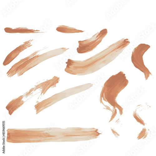 シンプルな筆跡の水彩テクスチャー素材　ベクター