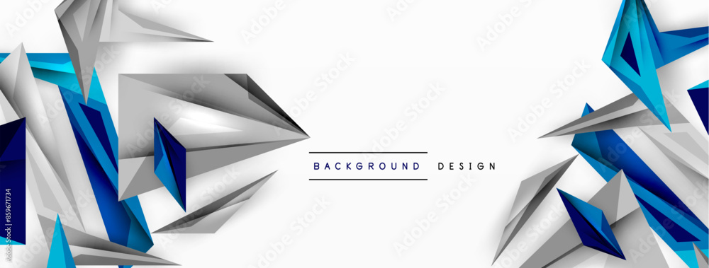 Fototapeta premium Minimal geometric abstract background. Low poly dynamic triangle design. Trendy techno business template for wallpaper, banner, background or landing