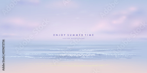 Vector summer beach aerial view illustration for background template 