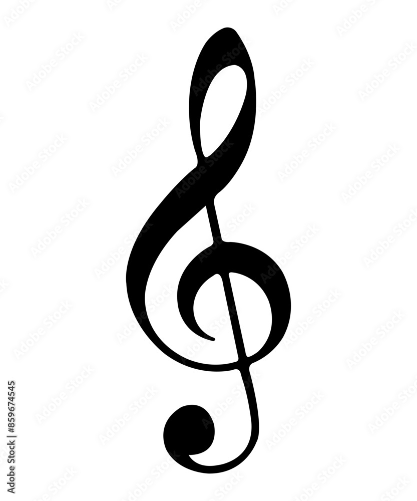 Music clip art design on plain white transparent isolated background for sign, decal, card, shirt, hoodie, sweatshirt, apparel, tag, mug, icon, poster or badge