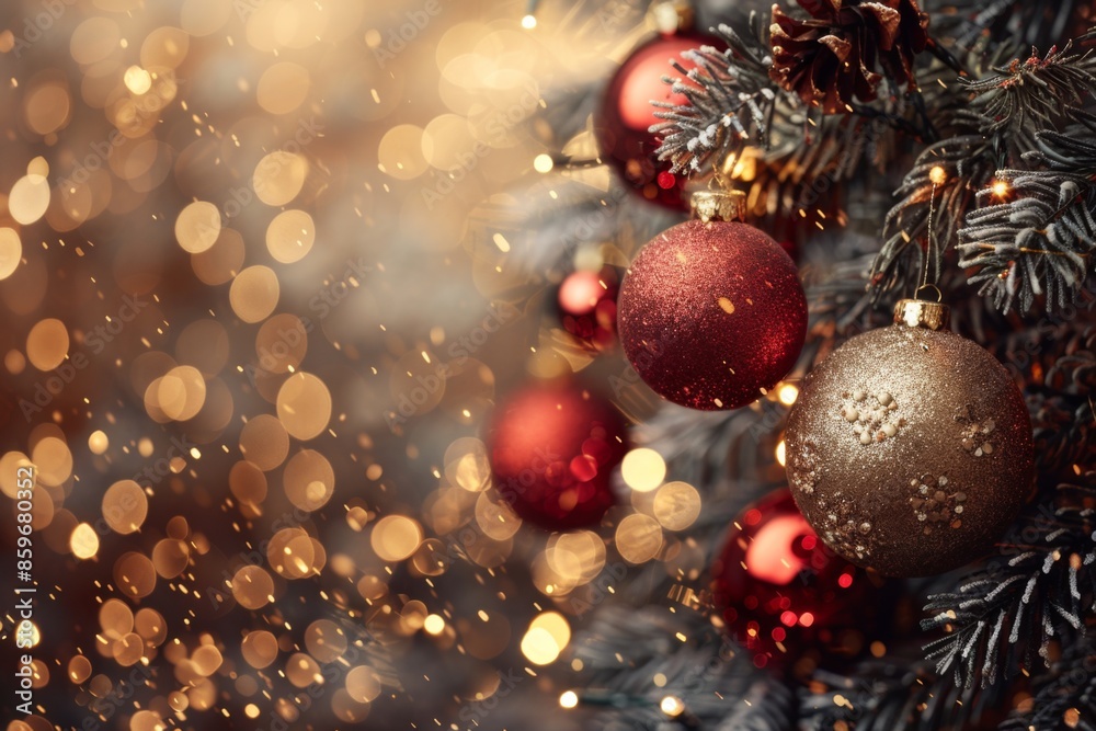 Festive Christmas Tree Decoration with Ornaments Festive Christmas Tree Decoration with Ornaments