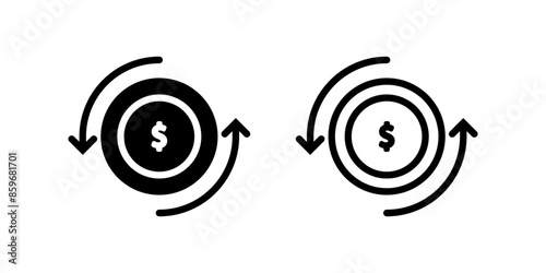 Money transfer icon. Finance sign. Flat illustration of vector icon on white background