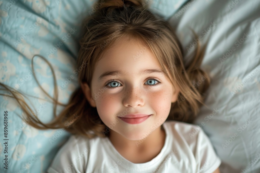 Smiling Child on Bed Smiling Child on Bed