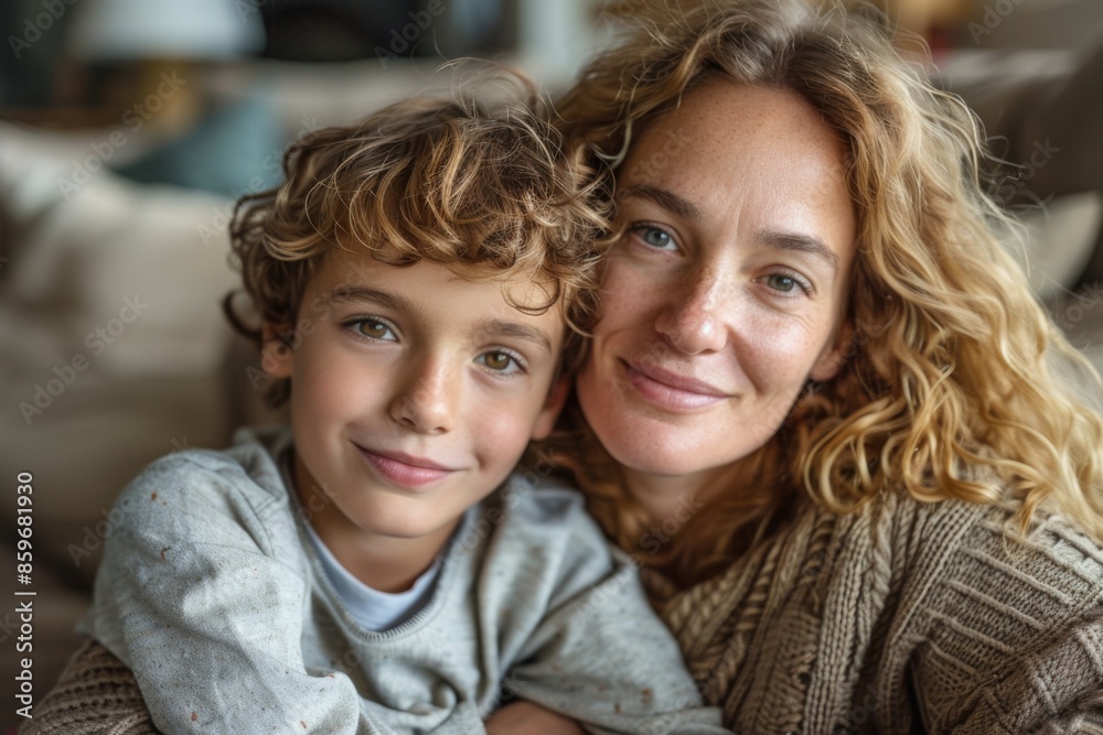 Mother and Son Smiling Together Mother and Son Smiling Together