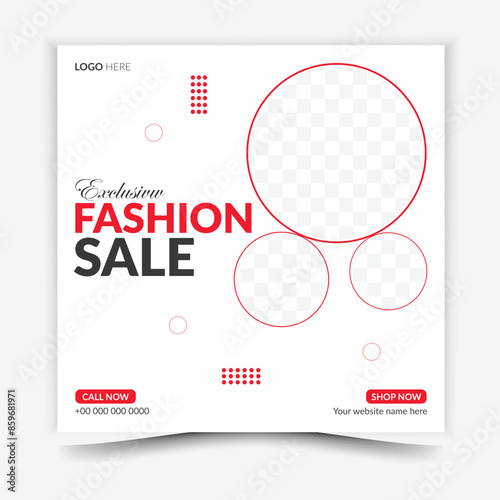 Creative modern fashion design social media post template