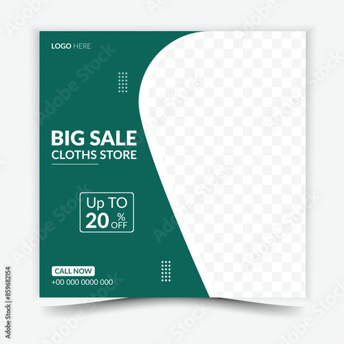 Creative modern fashion design social media post template