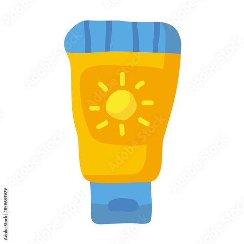 Sunscreen Line Style Icon  vector design and illustration template