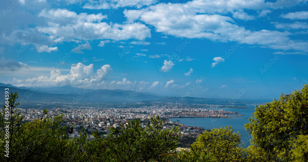Crete island, panoramic above view of Chania Old Town Greece. View of Akrotiri from Venizelos graves Crete island, panoramic above view of Chania Old Town Greece. View of Akrotiri from Venizelos graves