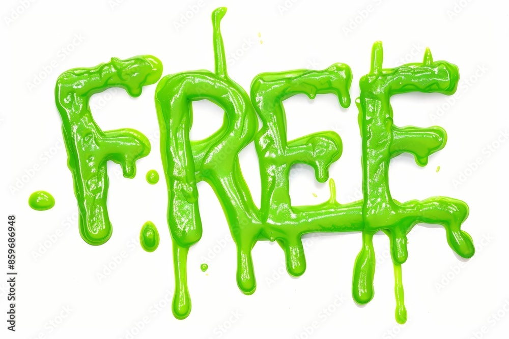 Free Green Slime Text, Vibrant Colors on White Background, Creative Typography Free Green Slime Text, Vibrant Colors on White Background, Creative Typography
