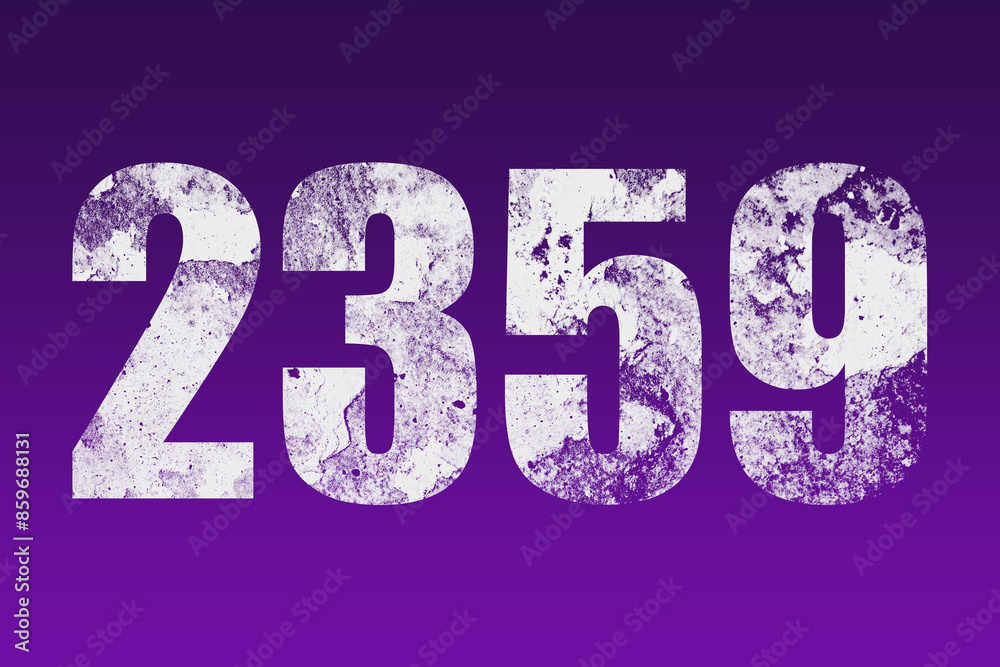 flat white grunge number of 2359 on purple background. flat white grunge number of 2359 on purple background.