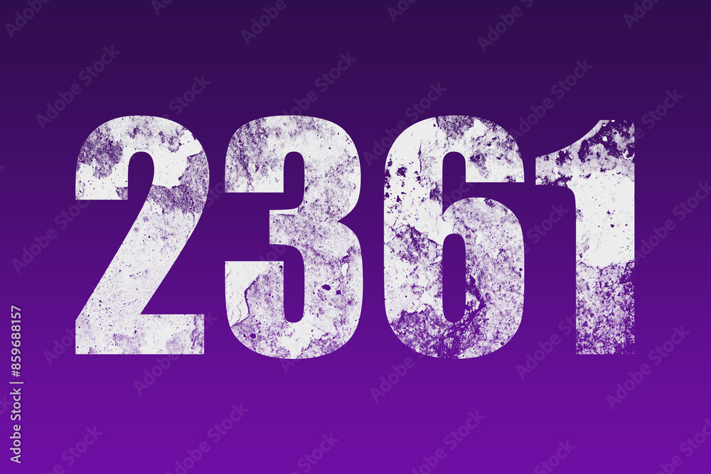 flat white grunge number of 2361 on purple background. flat white grunge number of 2361 on purple background.